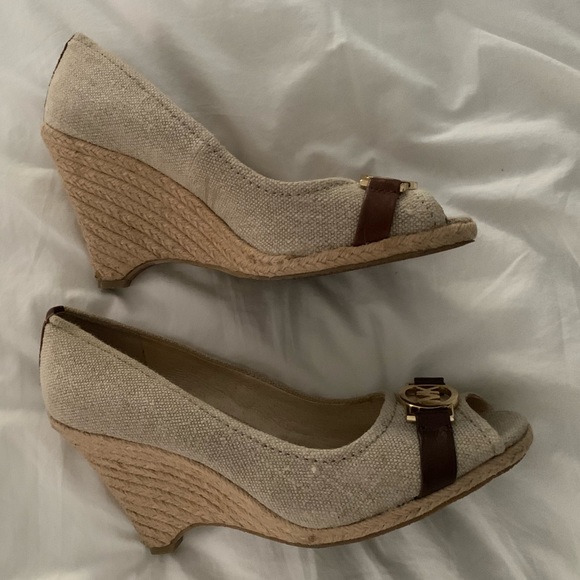 MICHAEL KORS LINEN espadrille wedges womens size 10 - Picture 10 of 15